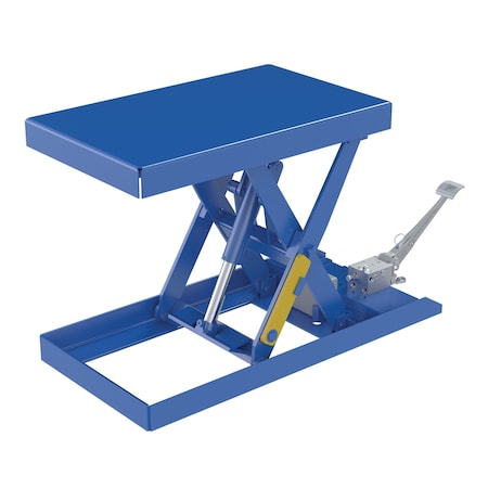 Vestil Rectangle Scissor Lift Table, 20.5" W, 56.0625" L, 28" H, Steel, Blue SCTAB-500-2033-FP